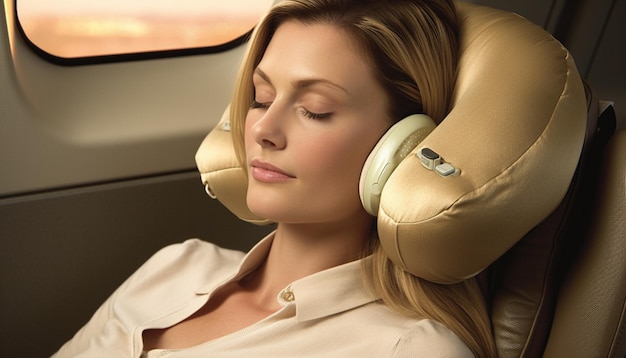 Man practicing breathwork on a flight