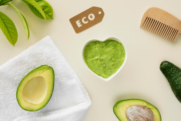 Avocado face mask on a woman