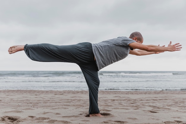 Person practicing heel-to-toe walk and single-leg stand