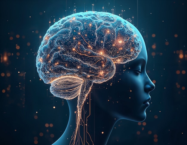 Brain scan showing neural activity