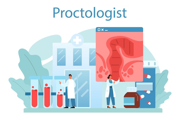 Medical illustration of a colonoscopy