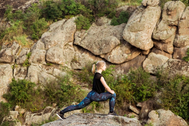 Hiker navigating rocky trail