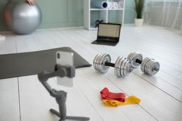 Person doing push-ups using their desk
