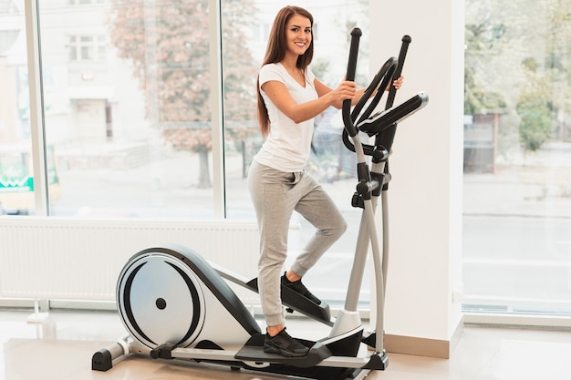 Person using an elliptical machine