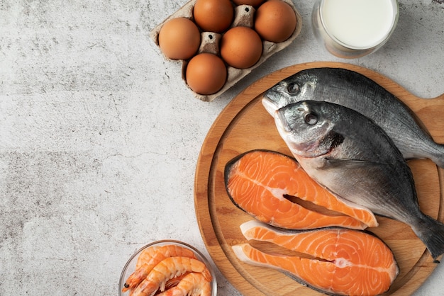 Salmon and vegetables on a plate