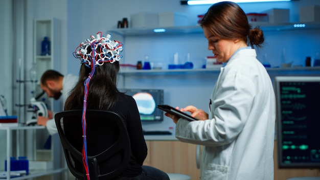 Conceptual image of future brain therapies targeting aging