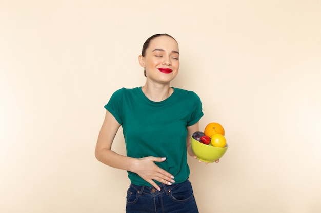 Fresh fruits, vegetables, and whole grains on a plate