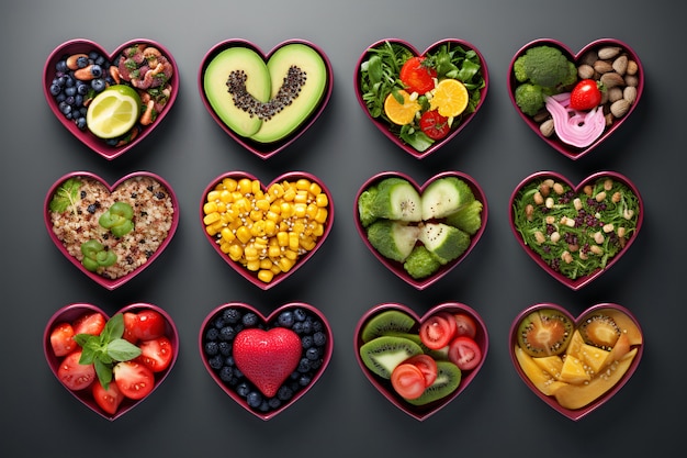 Colorful Mediterranean-style meal with vegetables, fish, and olive oil
