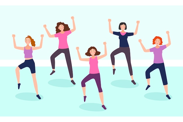 Teen doing jumping jacks