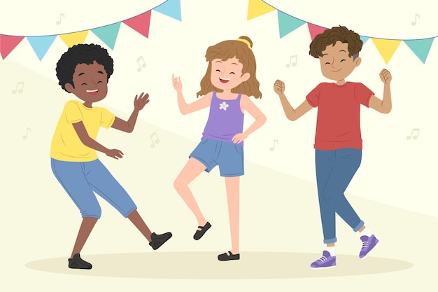 Kids dancing at home