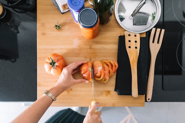Comfortable kitchen setup with stool and prepared containers