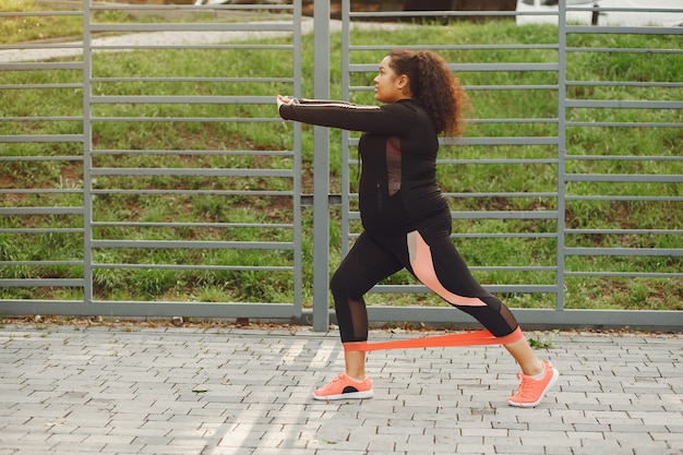 Man marching in place using resistance band