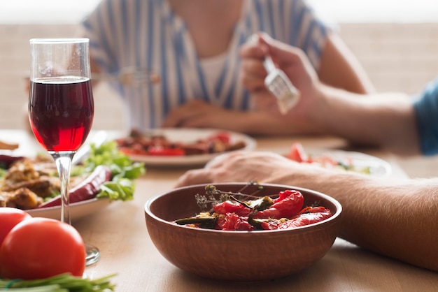 Healthy plate with balanced macronutrients