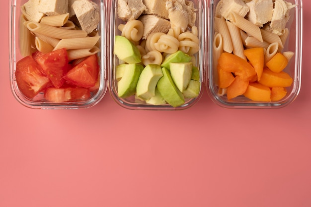 Meal prep containers with PCOS-friendly foods