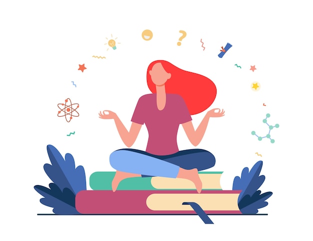 Student practicing mindfulness while studying