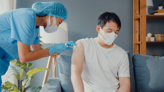 Child receiving MMR vaccine at a clinic