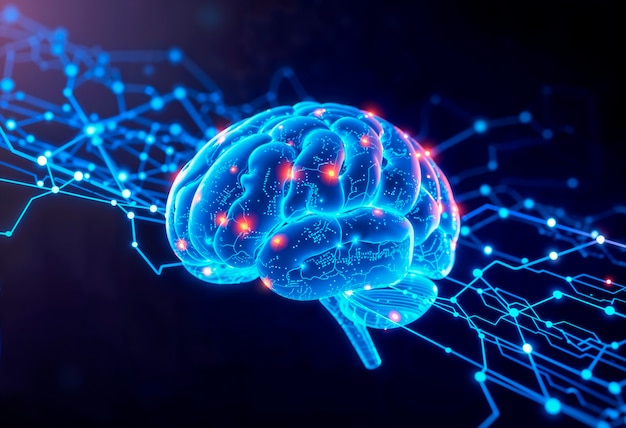 MRI scan highlighting memory-related brain regions