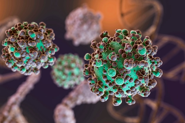 Microscopic view of West Nile Virus