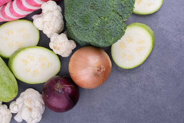 Colorful array of non-starchy vegetables