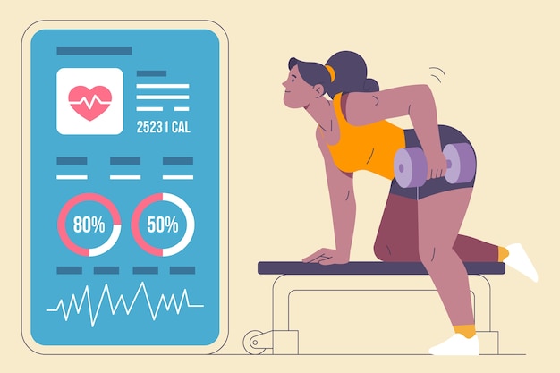 Illustration of correct posture during cardio exercise