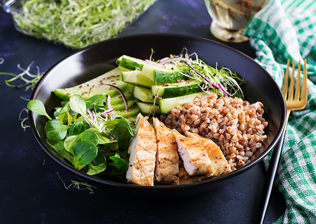 Healthy plate with eggs, avocado, and vegetables