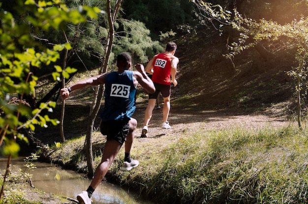 Person running on a trail