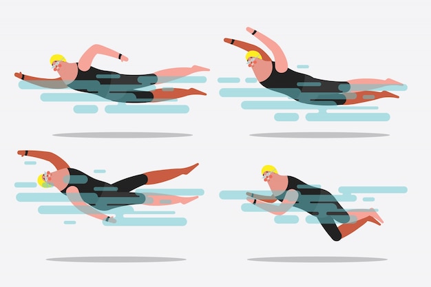 Swimmer maintaining consistent pace in pool