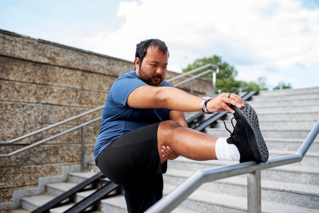 Person doing resistance training with proper form