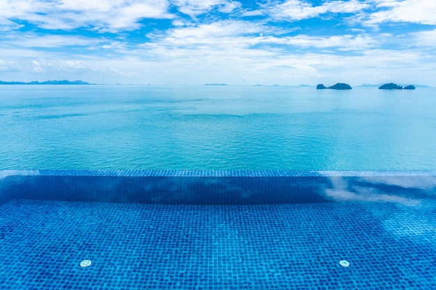 Clear view of a swimming pool lane