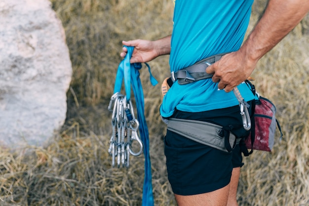 Trail running shoes and gear laid out