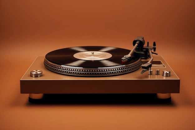 A vintage record player spinning a vinyl, evoking nostalgia and sensory joy