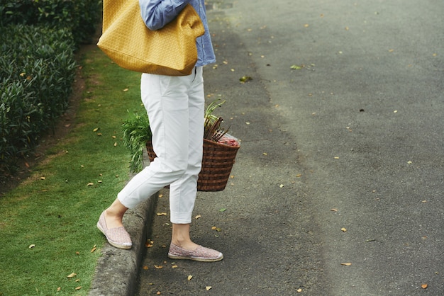 Woman walking after eating a meal to support blood sugar balance