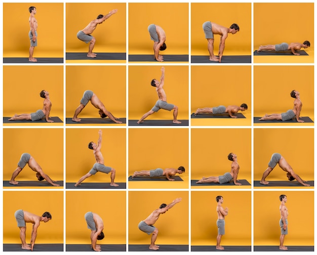 Person switching between different bodyweight exercises