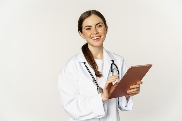 Woman consulting with a healthcare provider
